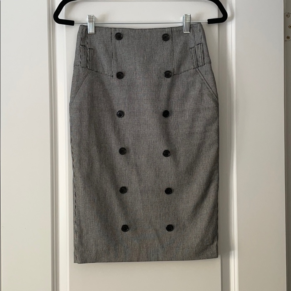 Ben Sherman Fitted houndstooth pencil skirt